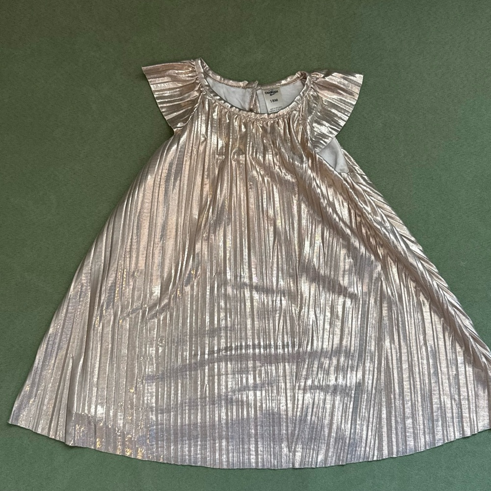 Oshkosh Shimmering Gold  Dress Like New 18 Mo